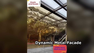Anúncio publicitário arquitetónico do painel de parede da cortina da malha do metal cinético da fachada do vento