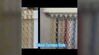 Cortinas de corrente de metal estilo moderno e privacidade