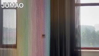 Vídeo gravado na fábrica: cortinas de gancho de metal multicoloridas
