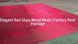 Vídeo real de fábrica de elegante malha de metal de vidro vermelho