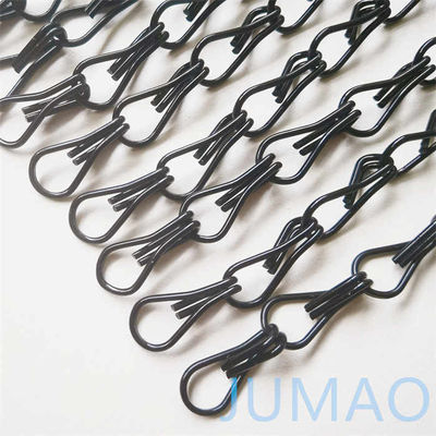 Decorativo preto de metal Chain Link Cortinas Fly Screen Outdoor