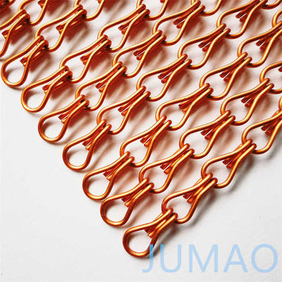 Commercial Orange Chain Link Fly Curtain Fence Wavy Screen Janela