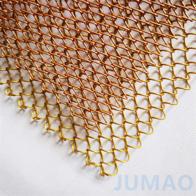 Cortina de malha esprial decorativa de forma de buraco em forma de diamante de cor prateada
