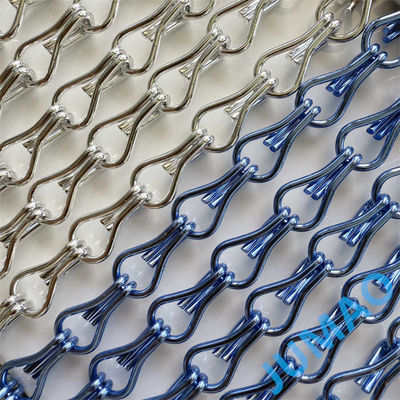 Espaço divisor de ligação de cadeia de metal cortinas Fly Screen Curva Andulada