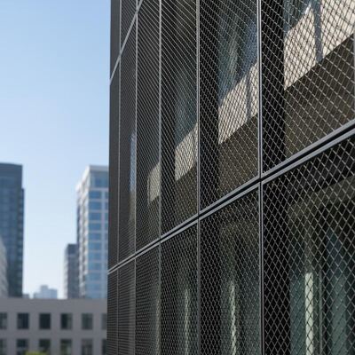 Painéis de revestimento de malha preta Ecrã de arame Arquitetura Construção fachadas
