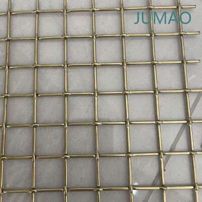 Malha Arquitetônica de Brass Antigo Com Técnica Tecida e Crimped Oferecendo Adequado para fachadas interiores e divisórias